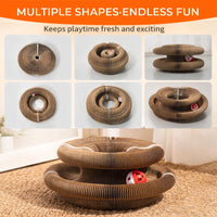 Kitty Curls Cat Toy - Foldable Accordion Cat Scratcher withBall - Magic Organ Cat Scratch Board for Interactive Play -Ca
