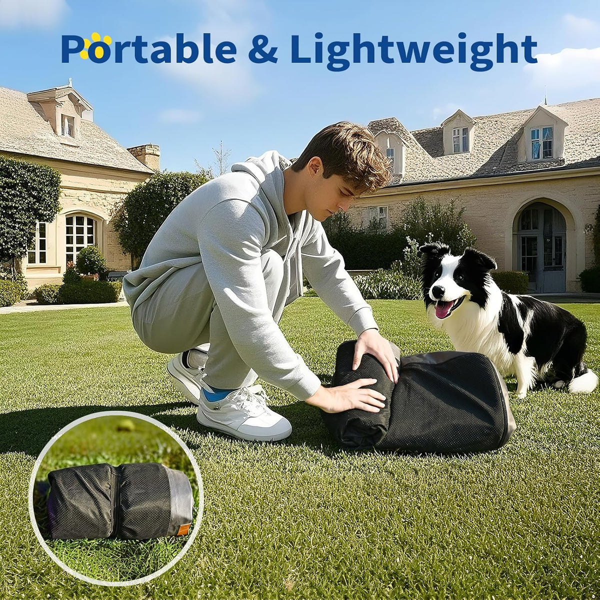 Medium Dog Outdoor Removable And Washable Inflatable Waterproof And Non-slip Dog Bed Summer Pet Travel Mat