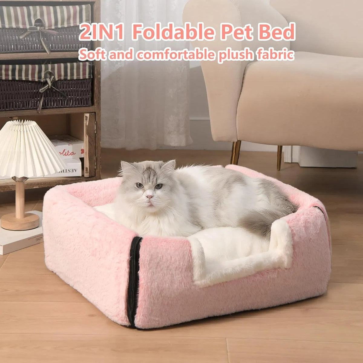 Cat Bed For Indoor Cats Foldable Cat Cave Anti-Slip Water-Resistant Bottom Cat Houses For Indoor Cats Or Small Dogs Kitt