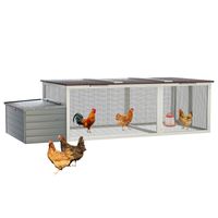 20.93ft Large Wooden Chicken Coop Outdoor Hen House With Nesting Box Weatherproof Asphalt Roof Walk In Poultry Cage With