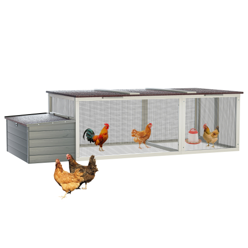 20.93ft Large Wooden Chicken Coop Outdoor Hen House With Nesting Box Weatherproof Asphalt Roof Walk In Poultry Cage With