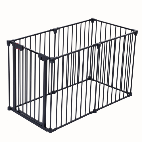 150 Adjustable Safety Gate 6 Panels Play Yard Metal Doorways Fireplace Fence Christmas Tree Fence Gate For House Stairs 