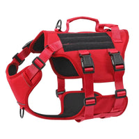 Heat-resistant Durable Nylon Tactical Service Dog Harness, Adjustable No-pull Reflective Vest With Dual Handles For Larg