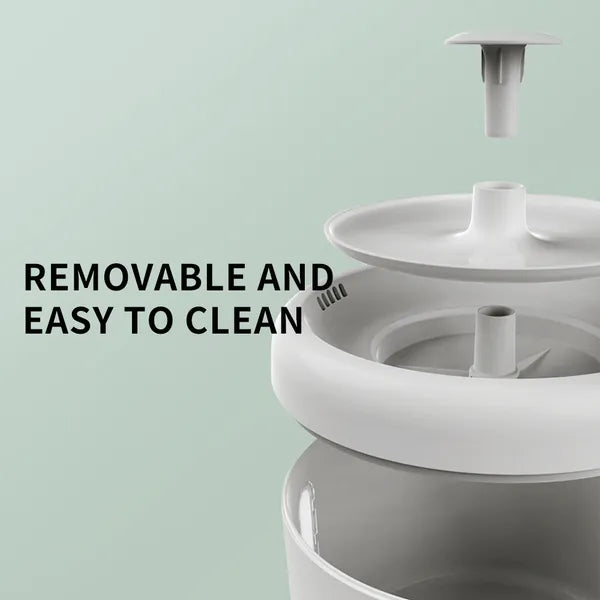 2500ML USB Round Pet Water Fountain, Automatic Cat Water Dispenser With Circulating Pump, Detachable For Easy Cleaning, 