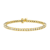 .925 Sterling Silver 1.0 Cttw Miracle-Set Diamond Round Faceted Bezel Tennis Bracelet (I-J Color, I3 Clarity) - 7"