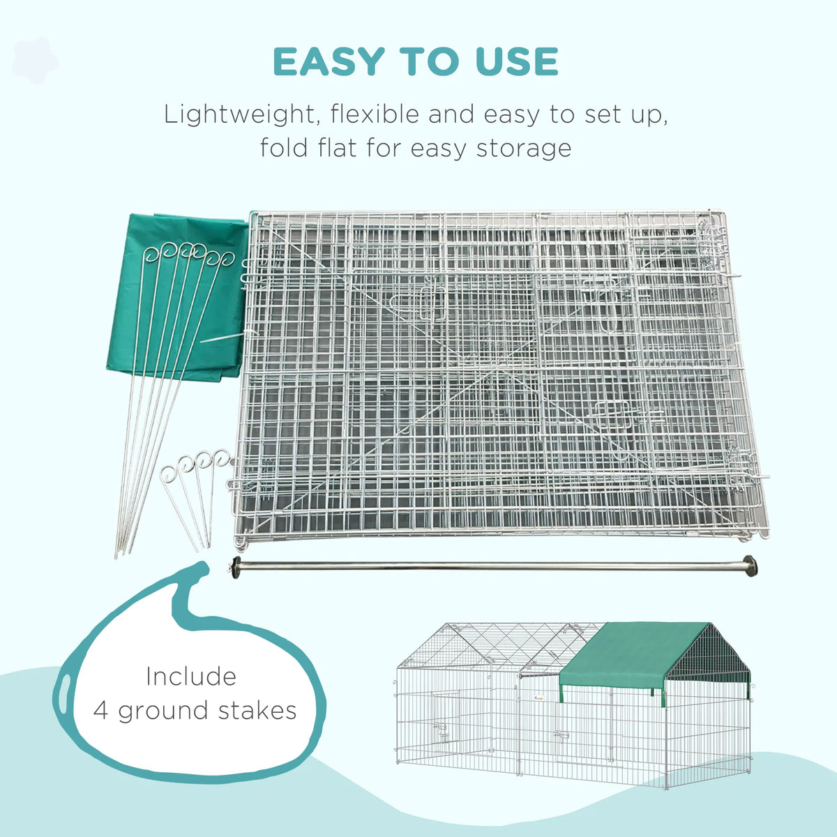 87x41x41-IN Catio Rabbit Guinea Pig Cage Chicken Coop Run, Small Animal Enclousure Outdoor Indoor with Cover and Multipl