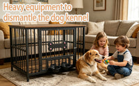 Vintage wood grain dog cage edge,360 degree rotating bowl with safety grade soft silicone material