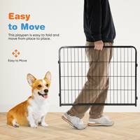 Dog Playpen Indoor Fence Height Metal Exercise Pen With Door Small Puppy-Medium-Large Dogs Animal Pet For Outdoor, Garde