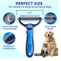 Blue pat your pet hair removal dog brush for hair removal - indoor cats use cat brush, long and short haired dogs use do