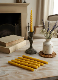 Spiral Beeswax Taper Candles - BIG FRENCHIES