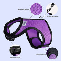 Adjustable Soft Harness with Elastic Leash for Rabbits (M, Pink) - BIG FRENCHIES