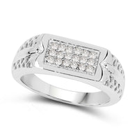 0.27 Carat Genuine White Diamond .925 Sterling Silver Ring