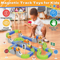 101-Piece Electric Train Track Toy Set Rechargeable Electric Train & DIY Assembly Track Kit Creative Building Block Raci