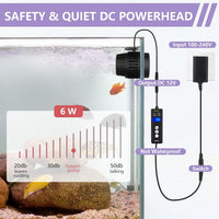 Hygger Aquarium Wave Maker 6W, 792 GPH Adjustable Circulation Pump