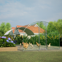 Large Chicken Coop Metal Chicken Track With Waterproof And UV Cover, Dome Shape Walk-In Fence Chicken Coop For Outdoor A