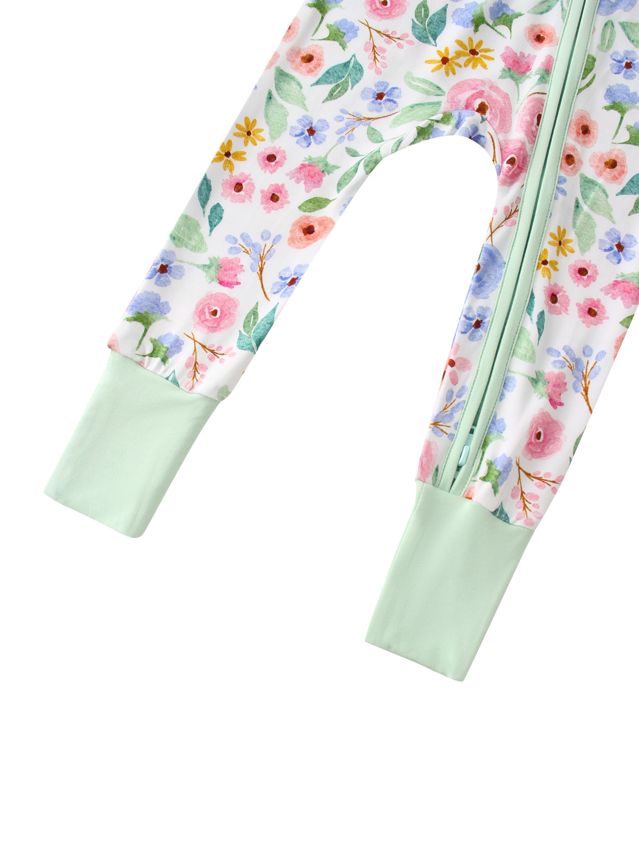 PoshTOT Ink Flower Bamboo Baby Convertible Zippy Romper