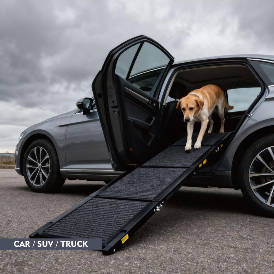 Dog Ramp For Car 71inch Long & 19.3inch Wide Portable Dog Ramps For Large Dogs With Non-Slip Rug Surface Dog Car Ramp Fo