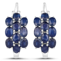 10.40 Carat Genuine Blue Sapphire .925 Sterling Silver 3 Piece Jewelry Set (Ring, Earrings, and Pendant w/ Chain)