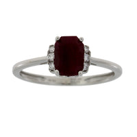 Genuine 1.38ct Ruby Diamond Ring 14KT White Gold