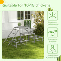 Chicken Roost Toys for Chickens Hens, Coop Accessories with Wood Stand, Ladder Platforms, for 10-15 Chickens