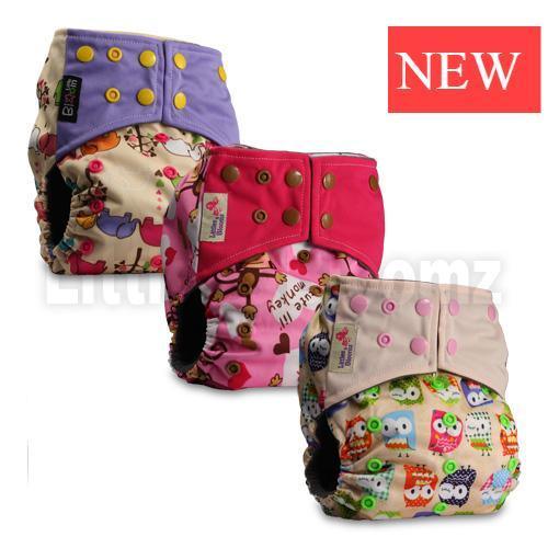 Modern Luxury Printed Washable Real Cloth Pocket Nappy,3 nappies/diapers Set For Girls and Boys Baby In Elegant Style - BIG FRENCHIES