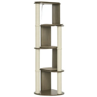 Corner Modern Cat Tree Tall For Climbing, Large Multilevel Cat Tower With Scratching Posts, Small-Fit Kitten Tower With 