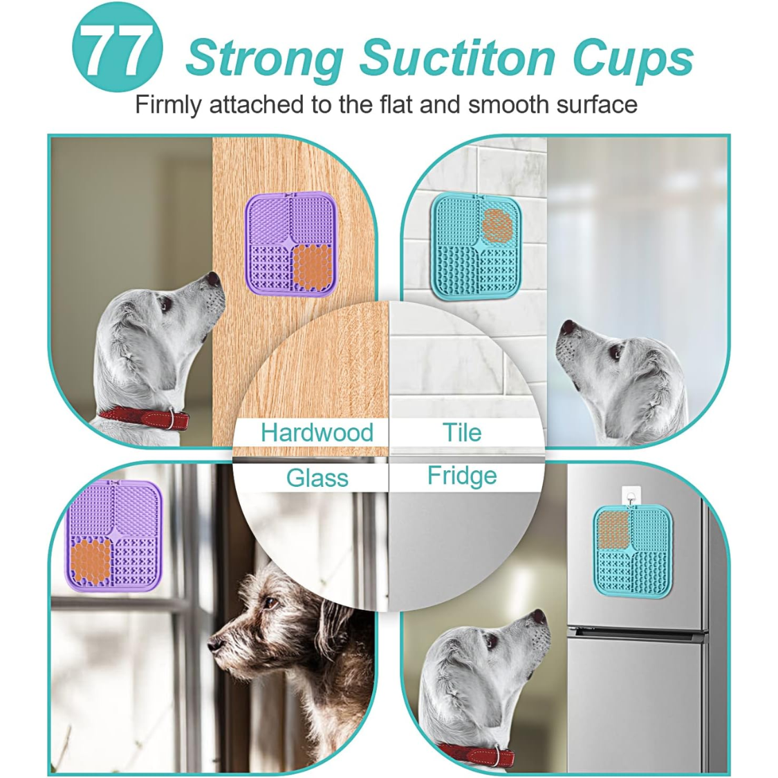 Lick Mat For Dogs Cats 2 Pack, Slow Feeder Licking Pad With Suction Cups For For Anxiety Relief And Boredom Reducer, Per
