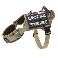 USLOCAL Tactical Service Dog Harness With Control Handle No Pulling Adjustable Reflective Pet Vest Harness Easy Walking 