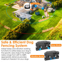 1Set 328FT Electric Wireless Dog Fence System With GPS Location Monitor Collar Receiver Rechargeable Beep Vibration Fenc