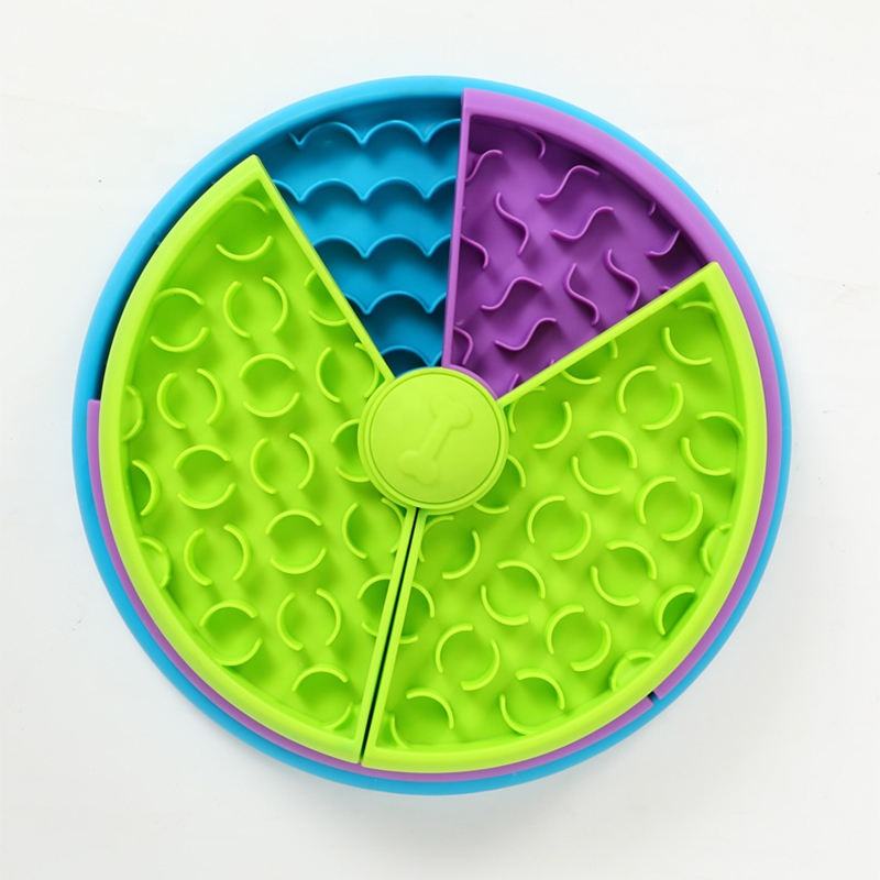 3in1 Interactive Dog Puzzle Feeder, Rotating Anti-Choking Slow Feeder Bowl & Lick Mat, Mental Stimulation Foraging Toy F