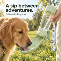 3in1 Dog Water Bottle With Mist Sprayer & Food Storage, Portable Pet Travel Water Dispenser For Walking Hiking Camping