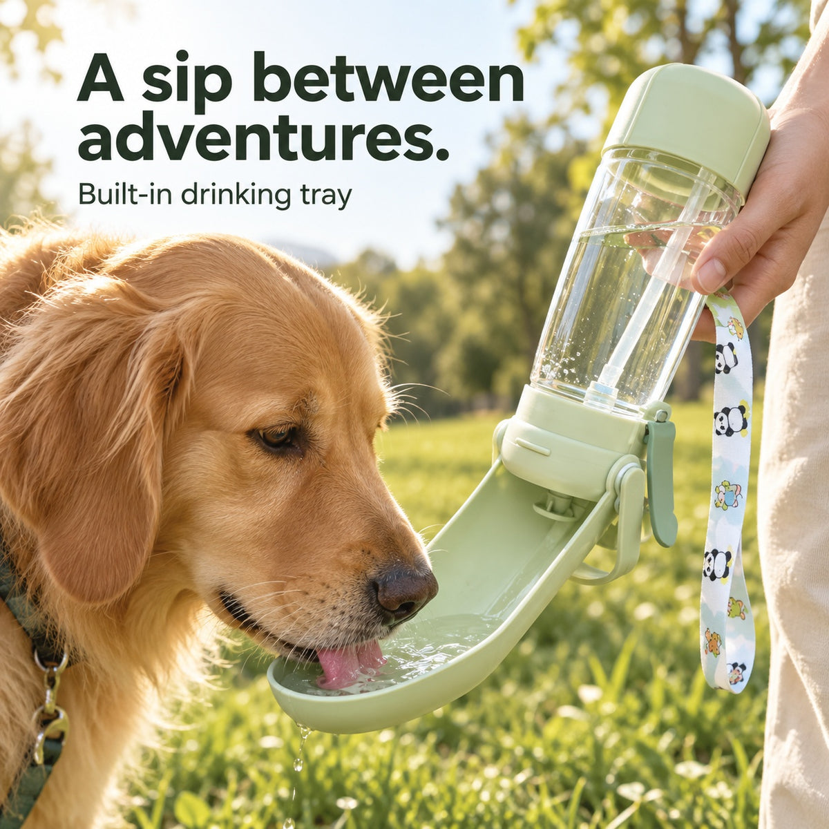 3in1 Dog Water Bottle With Mist Sprayer & Food Storage, Portable Pet Travel Water Dispenser For Walking Hiking Camping