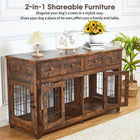 Dog Crate Furniture with Openable Partition - BIG FRENCHIES