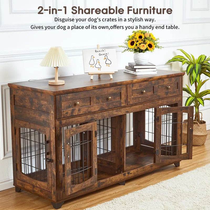Dog Crate Furniture with Openable Partition - BIG FRENCHIES