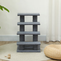 25" 4-Step Multi-Level Carpeted Cat Scratching Post Pet Stairs, Gray
