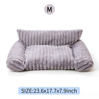 Cute Cat Couch For Pets - Fluffy Cat Beds With Premium Soft Corduroy Fleece, Fuzzy Cats Beds For Indoor Cats With Remova