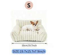 Cute Cat Couch For Pets - Fluffy Cat Beds With Premium Soft Corduroy Fleece, Fuzzy Cats Beds For Indoor Cats With Remova