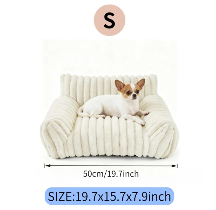 Cute Cat Couch For Pets - Fluffy Cat Beds With Premium Soft Corduroy Fleece, Fuzzy Cats Beds For Indoor Cats With Remova