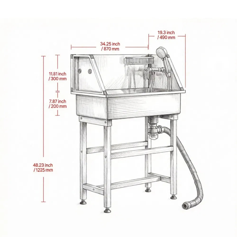 Stainless Steel Dog Washing Station