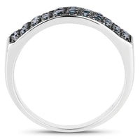 0.40 Carat Genuine Blue Diamond .925 Sterling Silver Ring