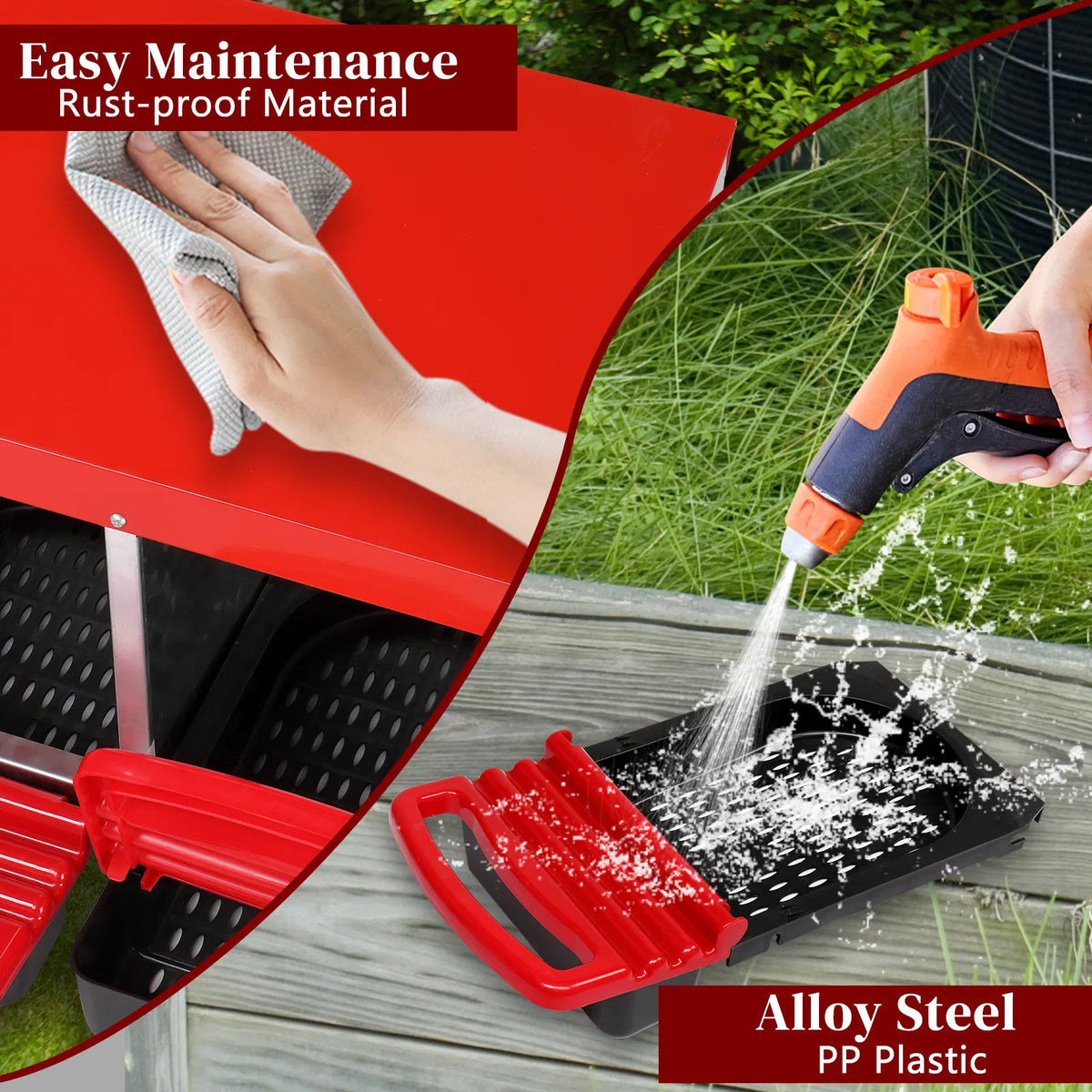 3 Compartment Roll Out Chicken Nesting Box with Plastic Basket, Egg Nest Box Chicken Laying Box Hens Chicken Coop Box, R