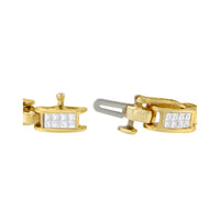 10K Yellow Gold 2.0 Cttw Invisible-Set Princess Cut Diamond Rectangular Link Bracelet (I-J Color, SI2-I1 Clarity) - 7"