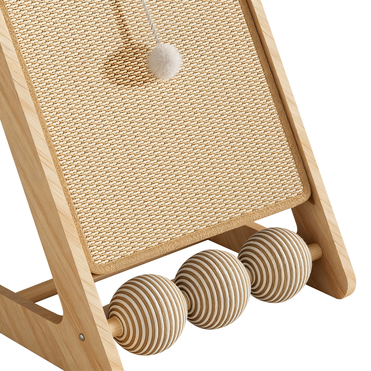Only Self Pickup---L Rattan Cat Scratching Post With Ball Attachment