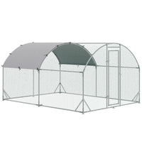 Galvanized Large Metal Chicken Coop Cage Walk-in Enclosure Poultry Hen Run House Playpen Rabbit Hutch with Cover for Out
