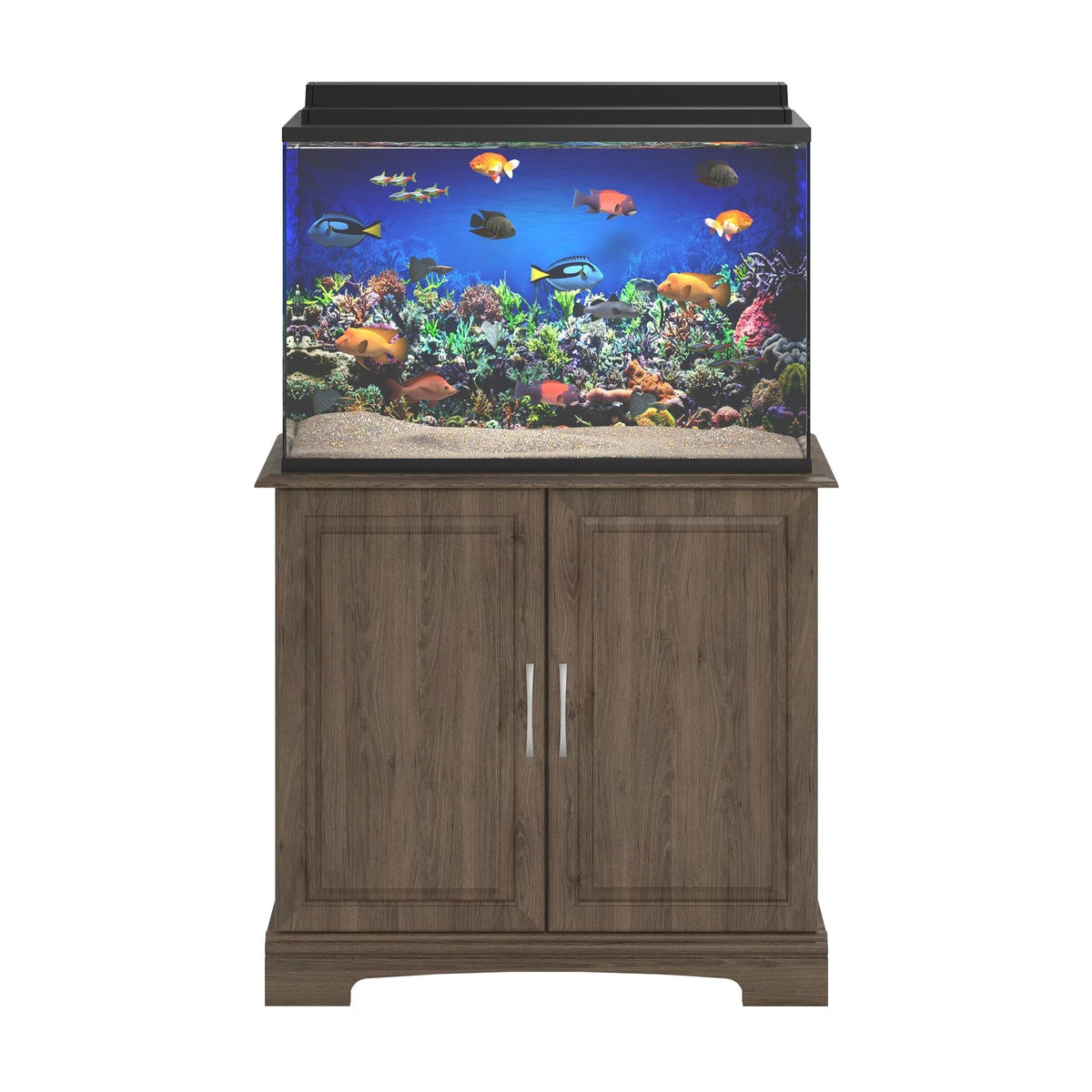 Alta Vista 29 - 37 Gallon Aquarium Stand, Rustic Oak - BIG FRENCHIES