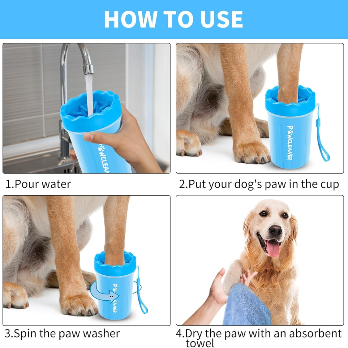 Professional 7 In 1 Dog Paw Cleaner For Dogs & Cats Includes 1 Portable Paw Washer 1 Bath Brush 2 Dog Toothbrushes And 3