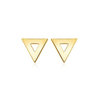 14k Yellow Gold Polished Open Triangle Post Earrings
