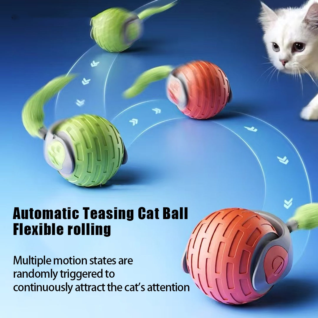 New Interactive Cat Toys Ball Auto Electric Rolling Ball Toys For Cat Kitty Pets Smart Automatic Teaser USB Rechargeable