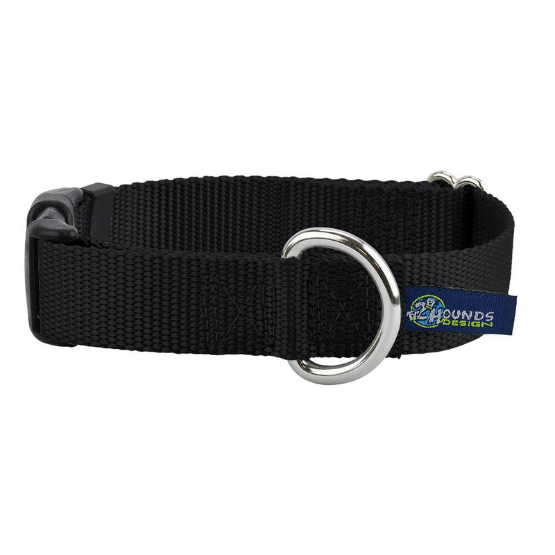 5/8″ and 1″ Black Nylon Dog Collar-Pet Collars & Leashes-BIG FRENCHIES-2 Hounds Design
