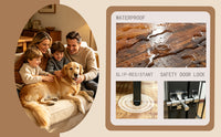Vintage wood grain dog cage edge,360 degree rotating bowl with safety grade soft silicone material